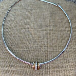 Vintage AVON Silvertone Omega Necklace with Slide Pendant